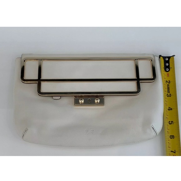 ANYA HINDMARCH IVORY WHITE LOCK AND KEY CLUTCH - Picture 16 of 16